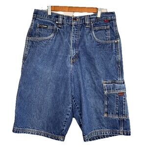 VTG 90s Fubu The Collection Baggy Cargo Jorts Mens 32W Carpenter Streetwear